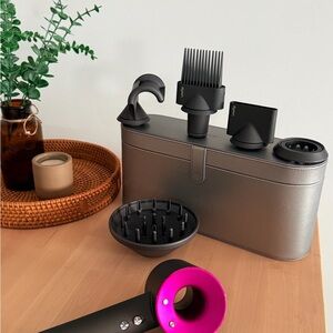 Dyson Supersonic in Black and Pink with Silver Case